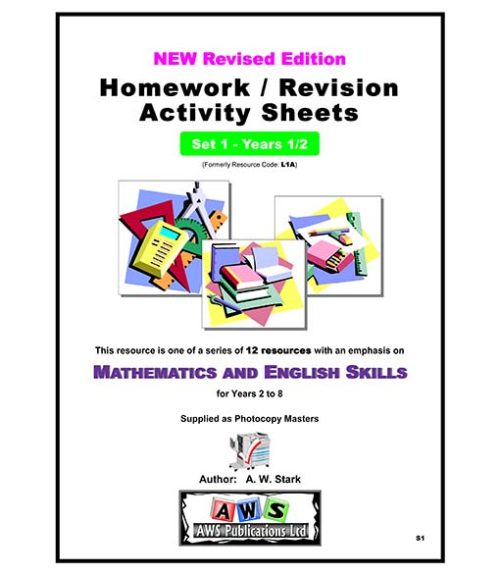 S1:  Mathematics & English Activity Sheets - Set 1 / Year 1/2