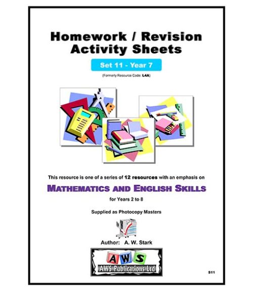 S11:  Mathematics & English Activity Sheets - Set 11 / Year 7