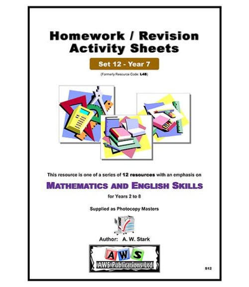 S12:  Mathematics & English Activity Sheets - Set 12 / Year 7