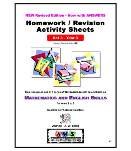 S3:  Mathematics & English Activity Sheets - Set 3 / Year 3