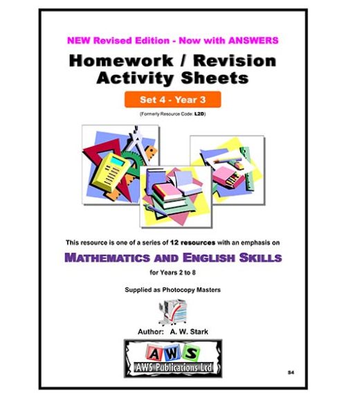 S4:  Mathematics & English Activity Sheets - Set 4 / Year 3