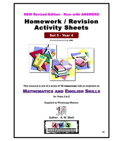 S5:  Mathematics & English Activity Sheets - Set 5 / Year 4